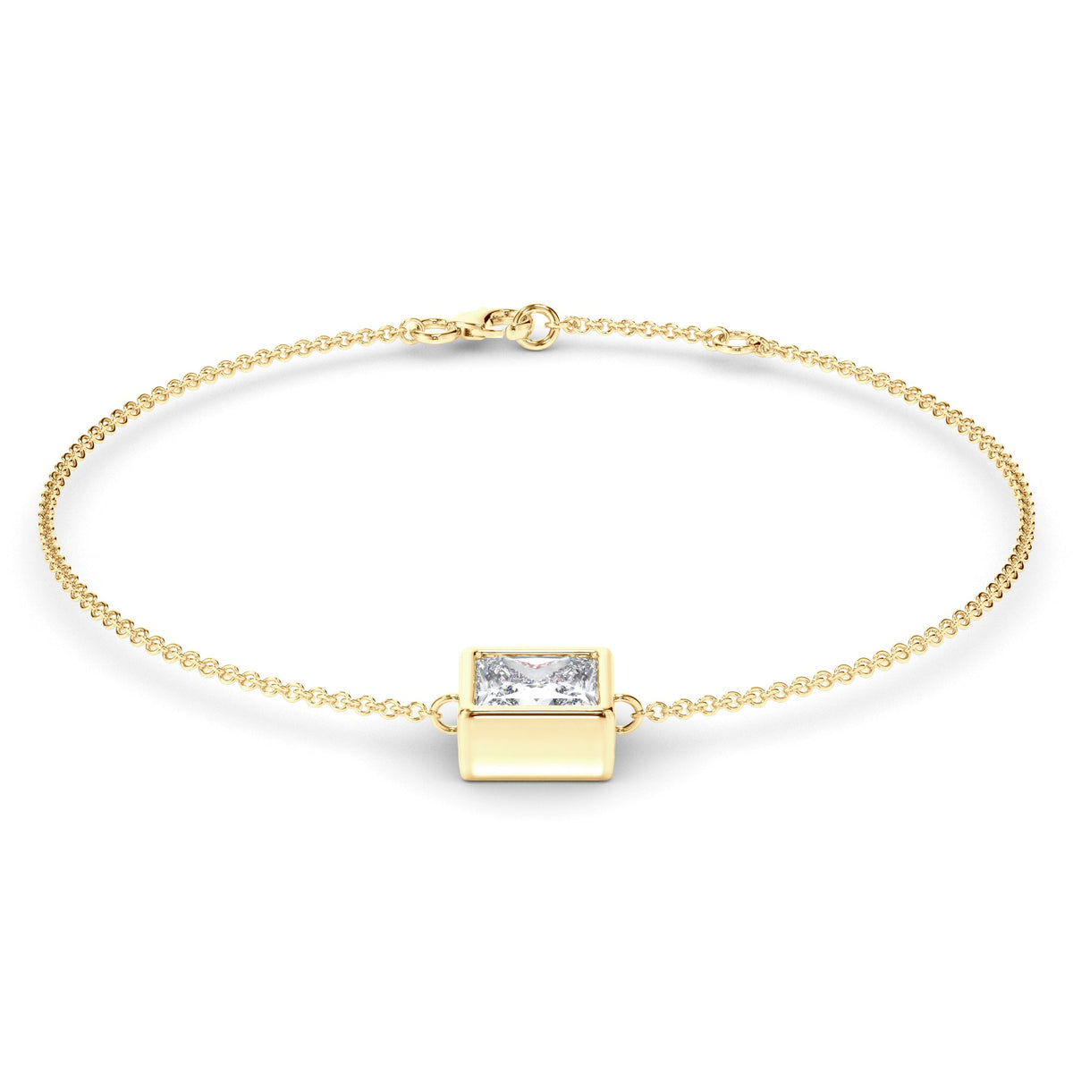 Princess Cut Diamond Bezel Set Bracelet
