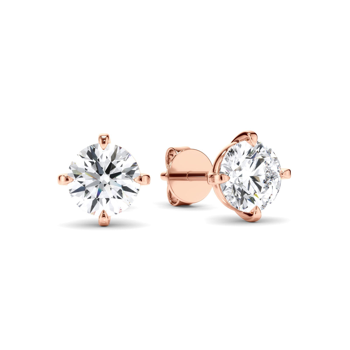 Round Brilliant Cut Diamond Stud Earrings