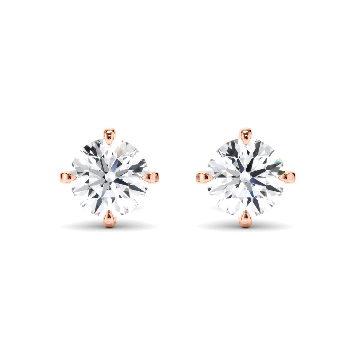 Round Brilliant Cut Diamond Stud Earrings
