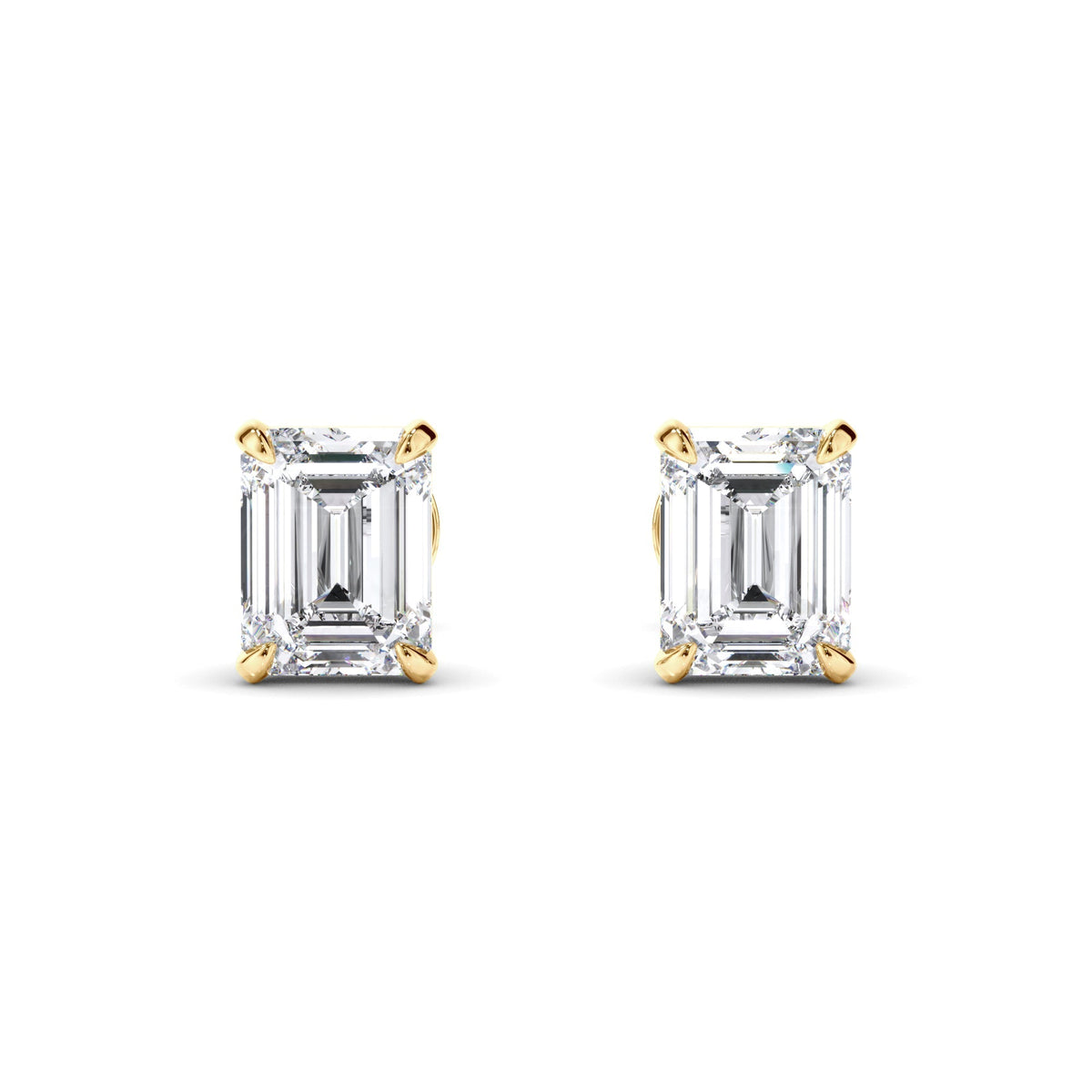 Emerald Cut Diamond Stud Earrings