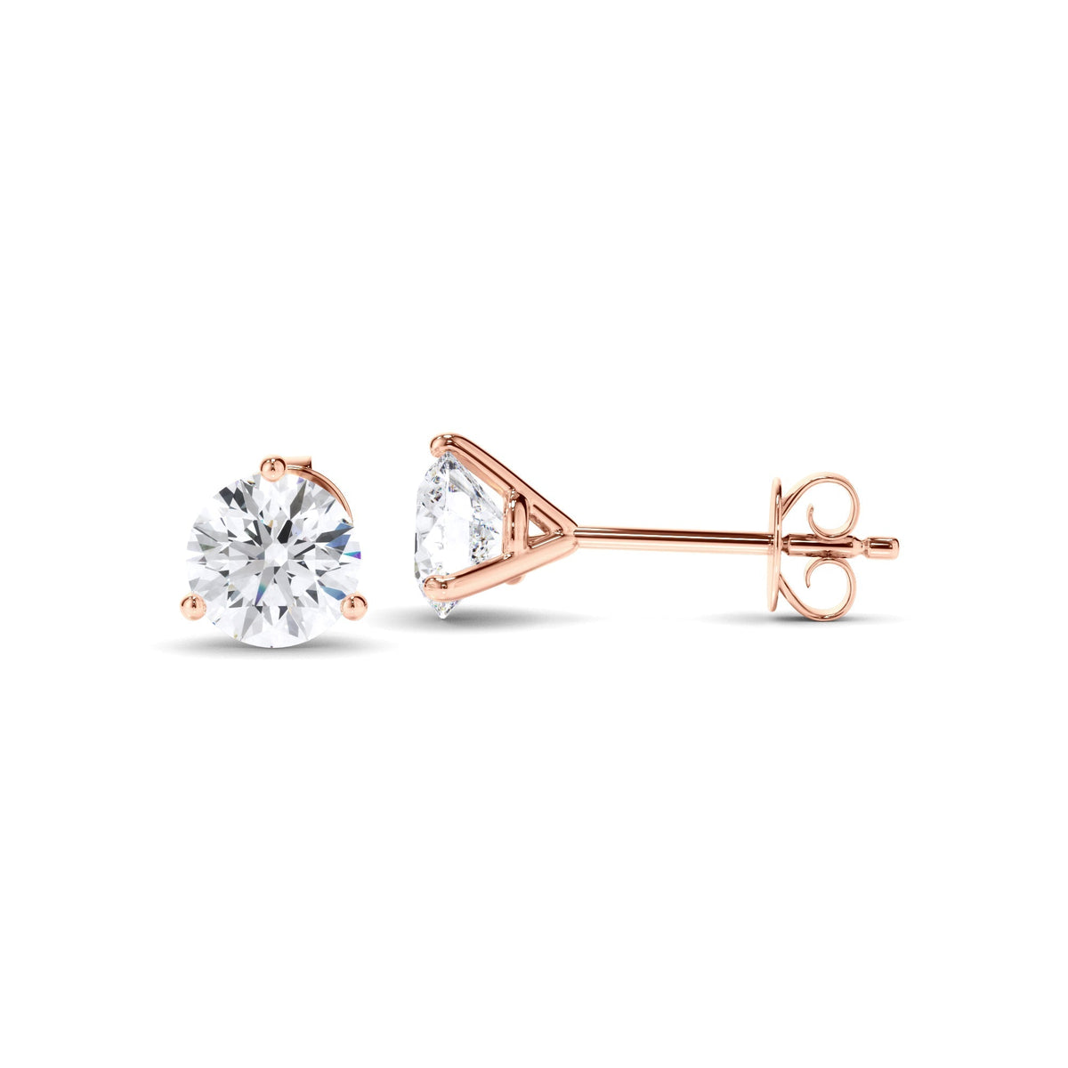 Round Brilliant Cut Diamond Stud Earrings
