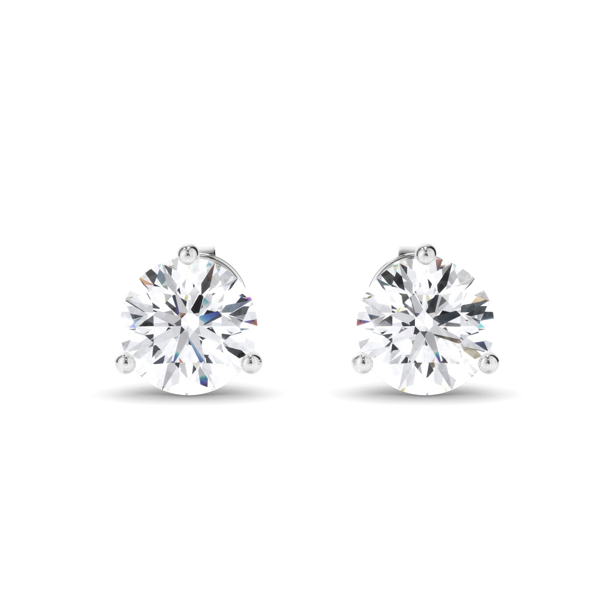 Round Brilliant Cut Diamond Stud Earrings