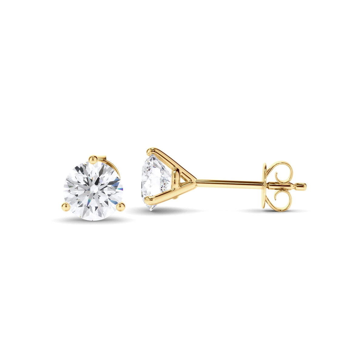 Round Brilliant Cut Diamond Stud Earrings