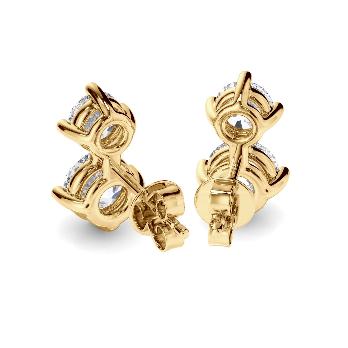 Round Brilliant Cut Diamond Stud Earrings