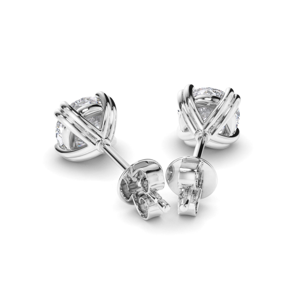 Round Brilliant Cut Diamond Stud Earrings