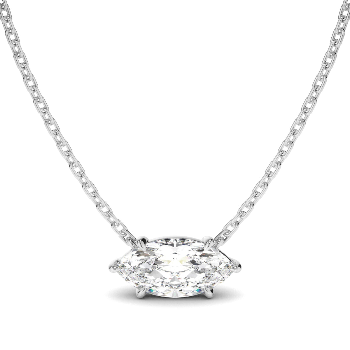 East West Marquise Cut Diamond Necklet