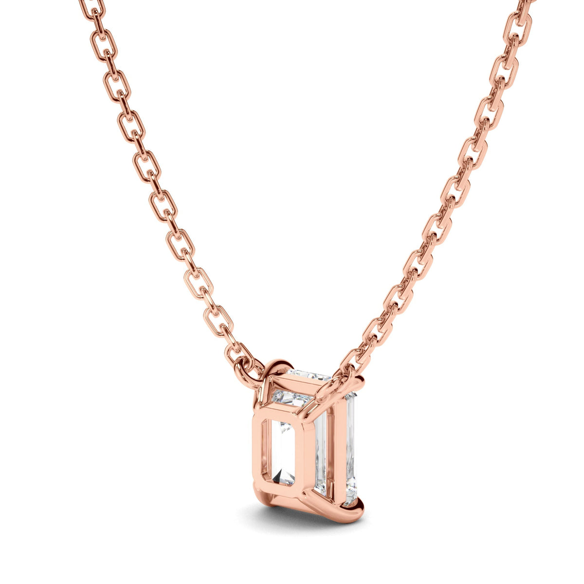 Emerald Cut Diamond Necklet