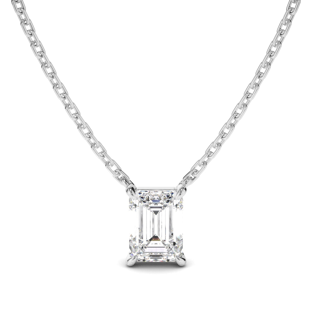 Emerald Cut Diamond Necklet