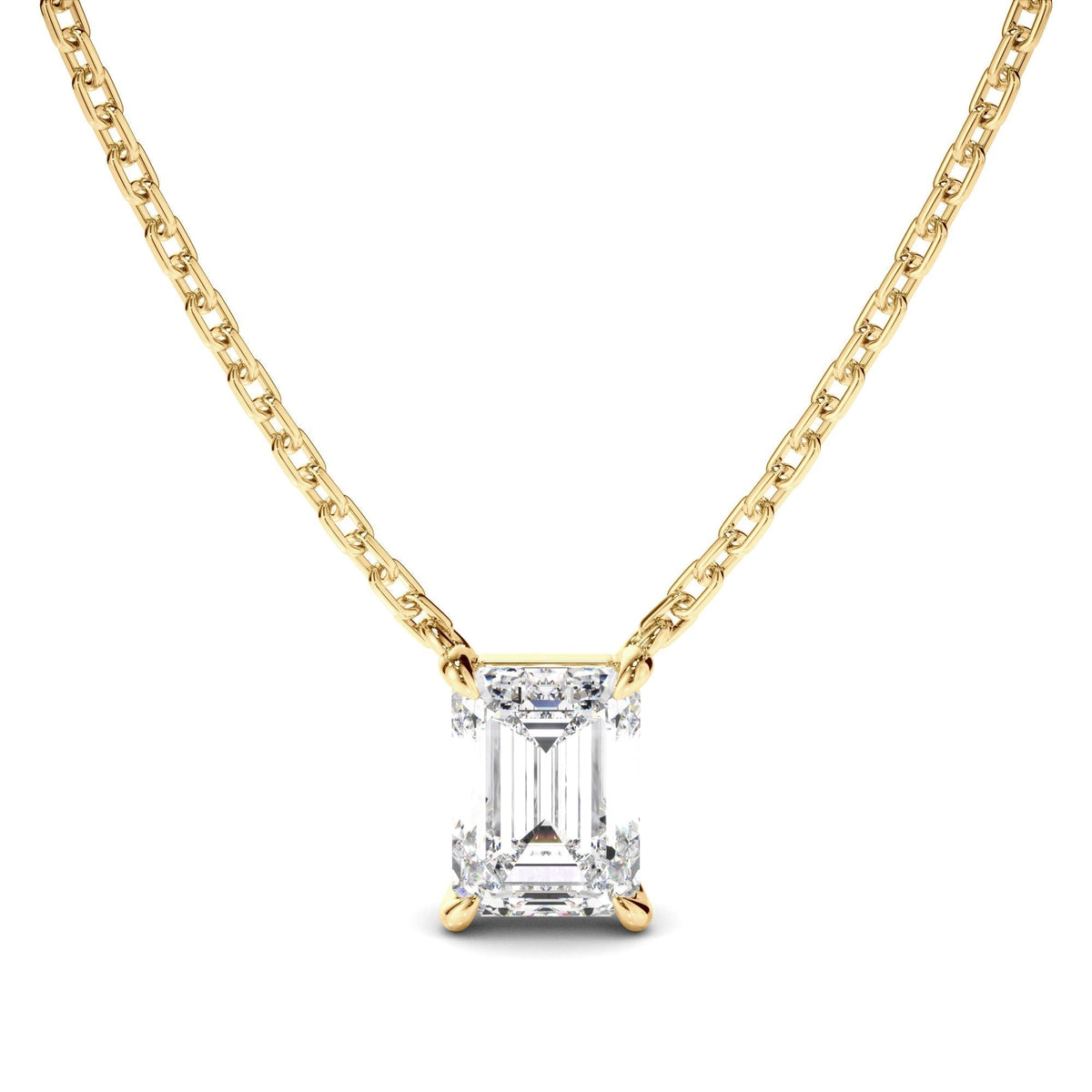 Emerald Cut Diamond Necklet