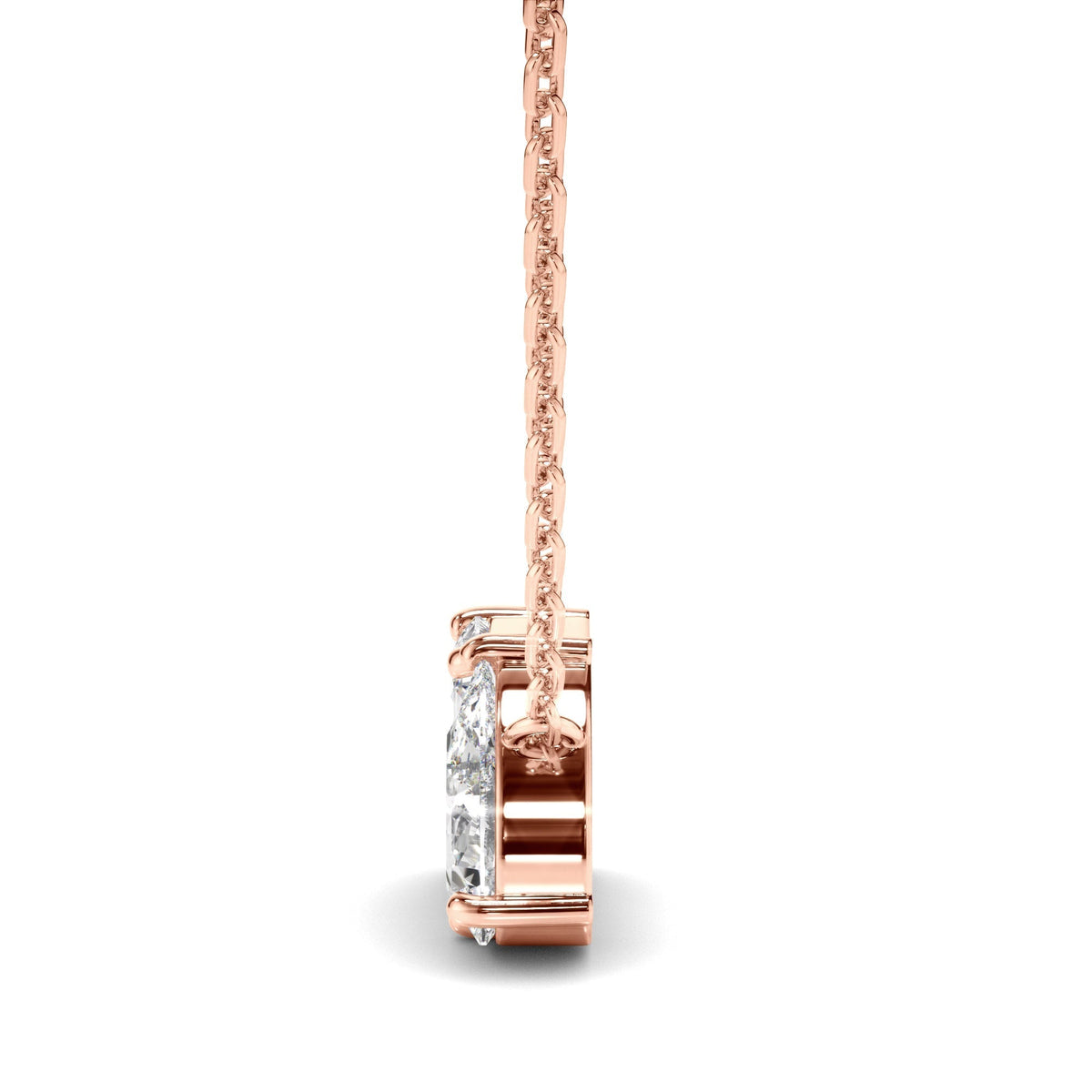 Emerald & Pear Cut Diamond Toi et Moi Necklet
