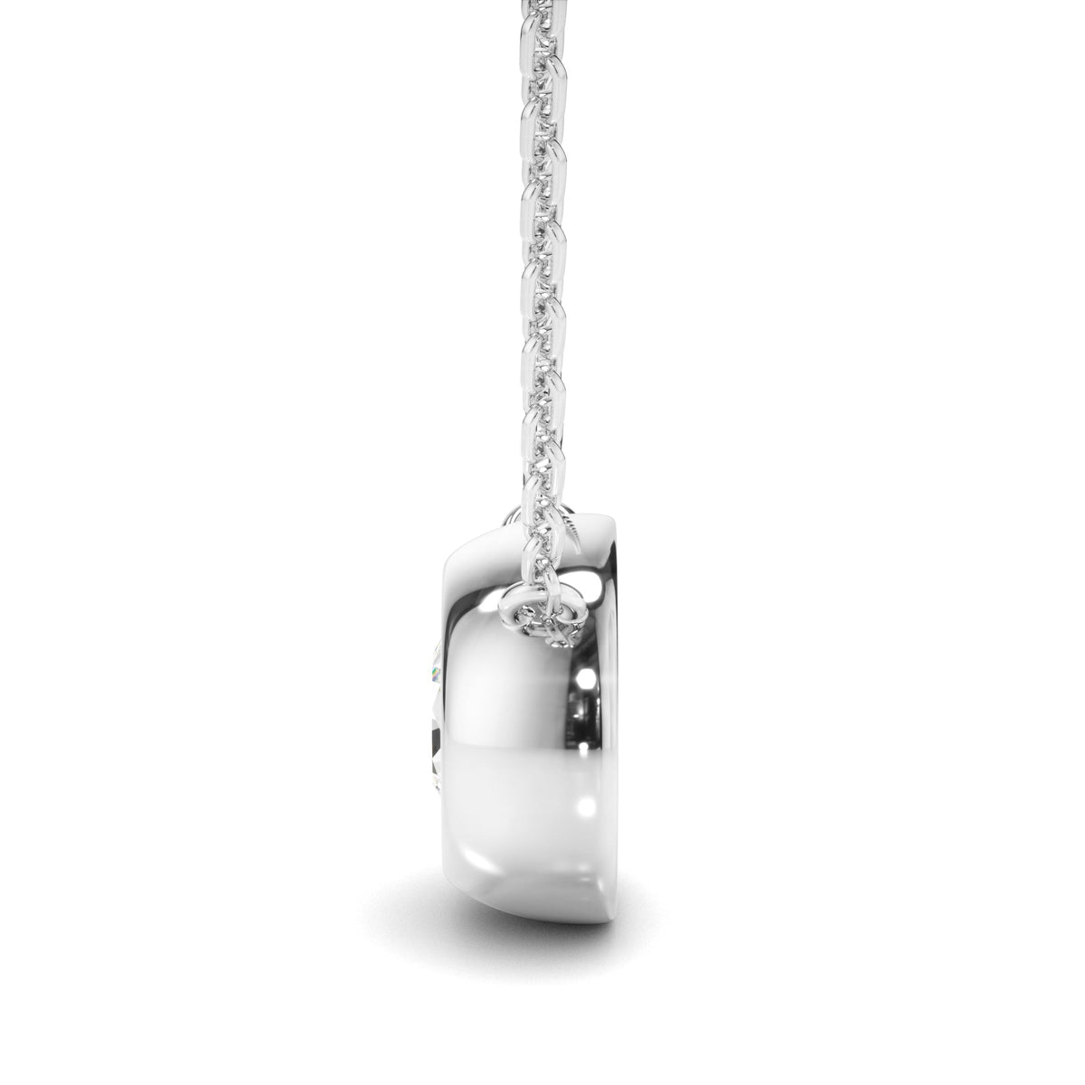 Round Brilliant Cut Diamond Bezel Set Necklet
