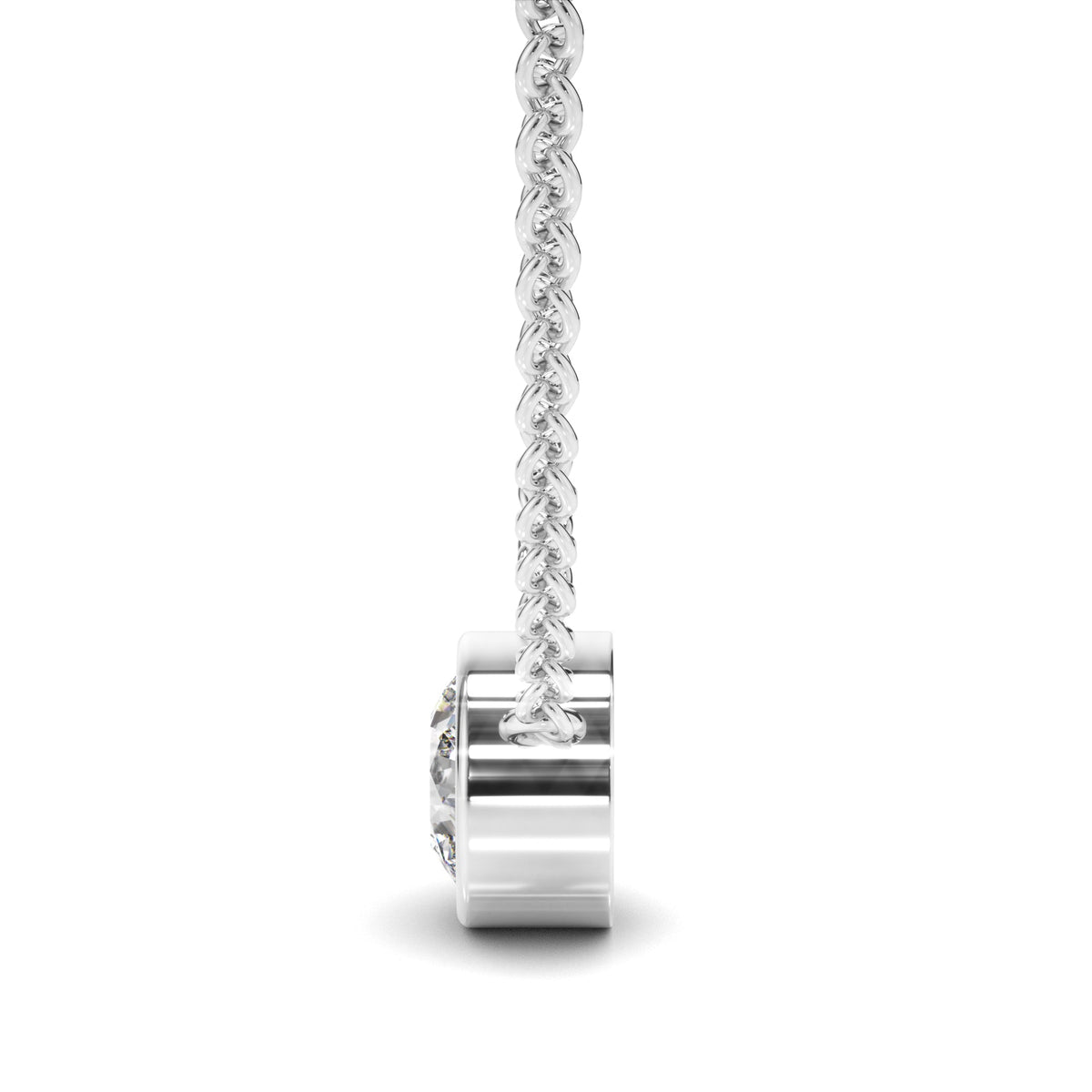 Round Brilliant Cut Diamond Bezel Set Necklet