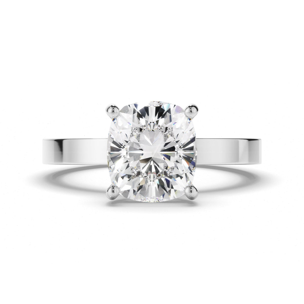 Cushion Cut Diamond Solitaire Engagement Ring