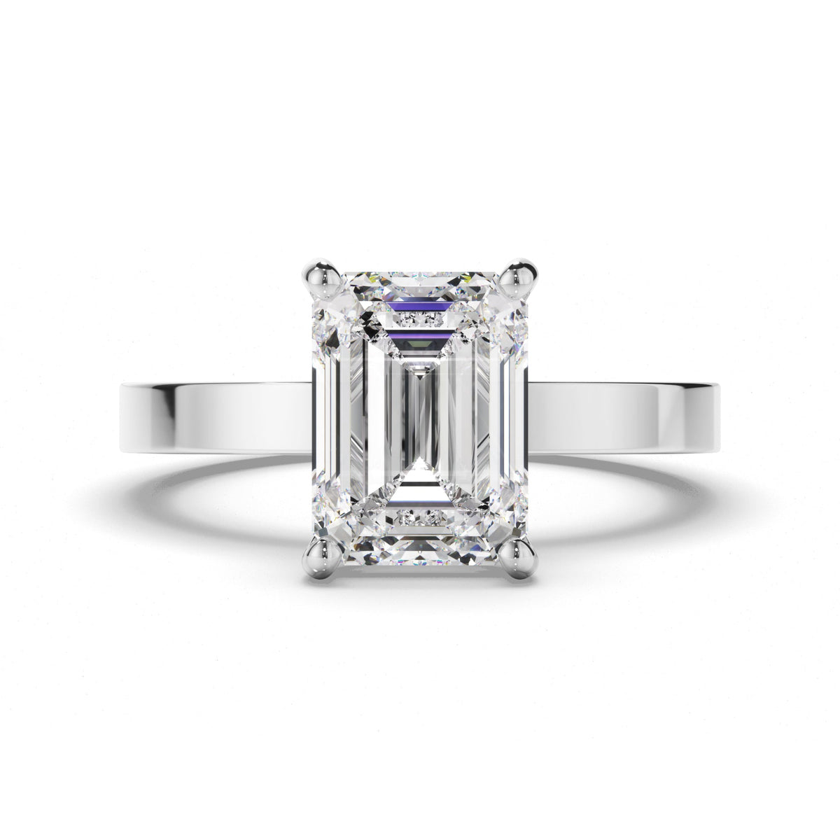 Emerald Cut Diamond Solitaire Engagement Ring