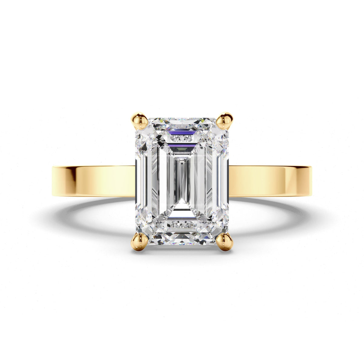 Emerald Cut Diamond Solitaire Engagement Ring