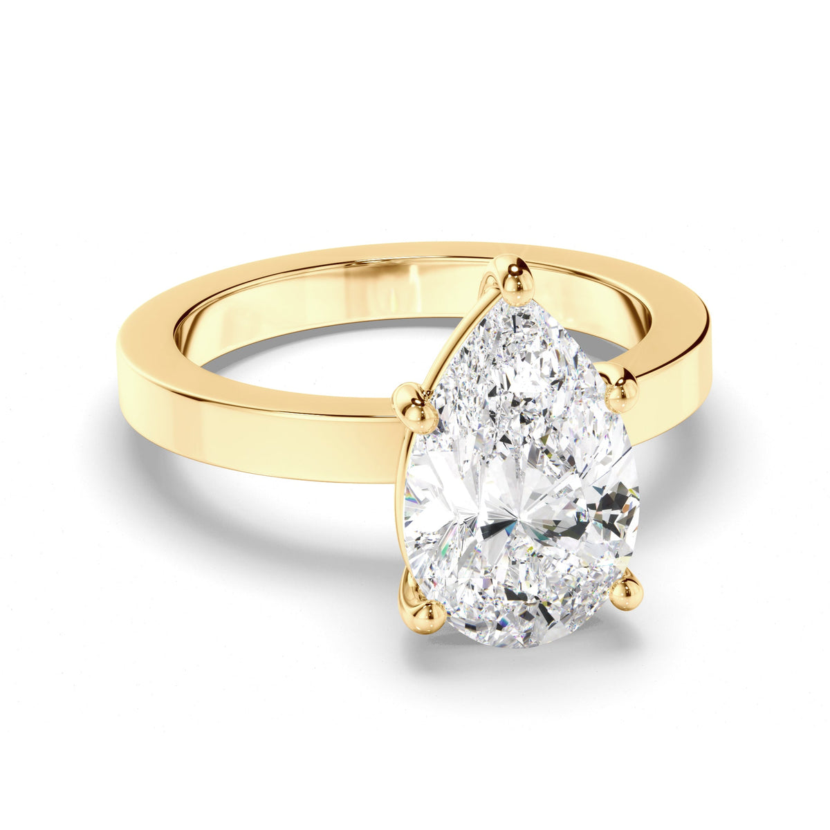 Pear Cut Diamond Solitaire Engagement Ring