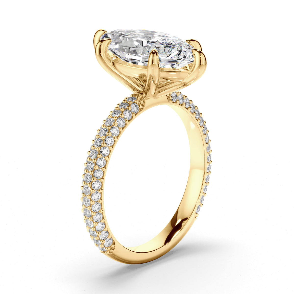 Marquise Cut Diamond Engagement Ring with Diamond Sides