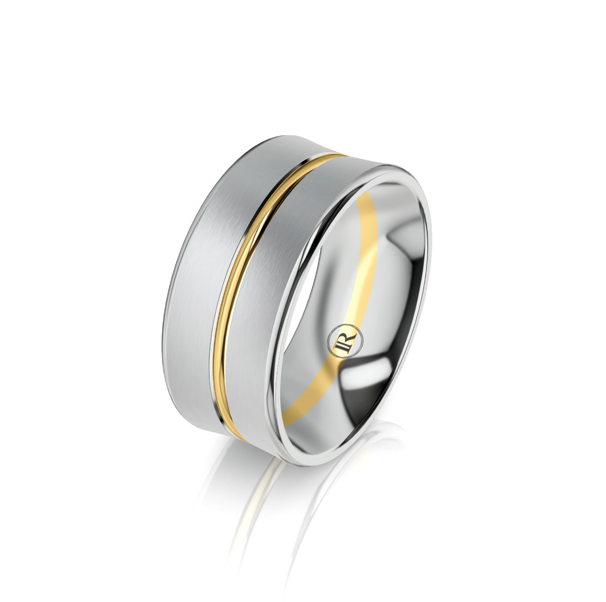 9ct White and Yellow Gold Two Tone Wedding Ring