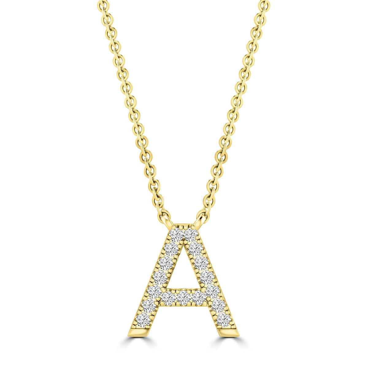 9ct Yellow Gold Diamond Initial 'A' Necklace