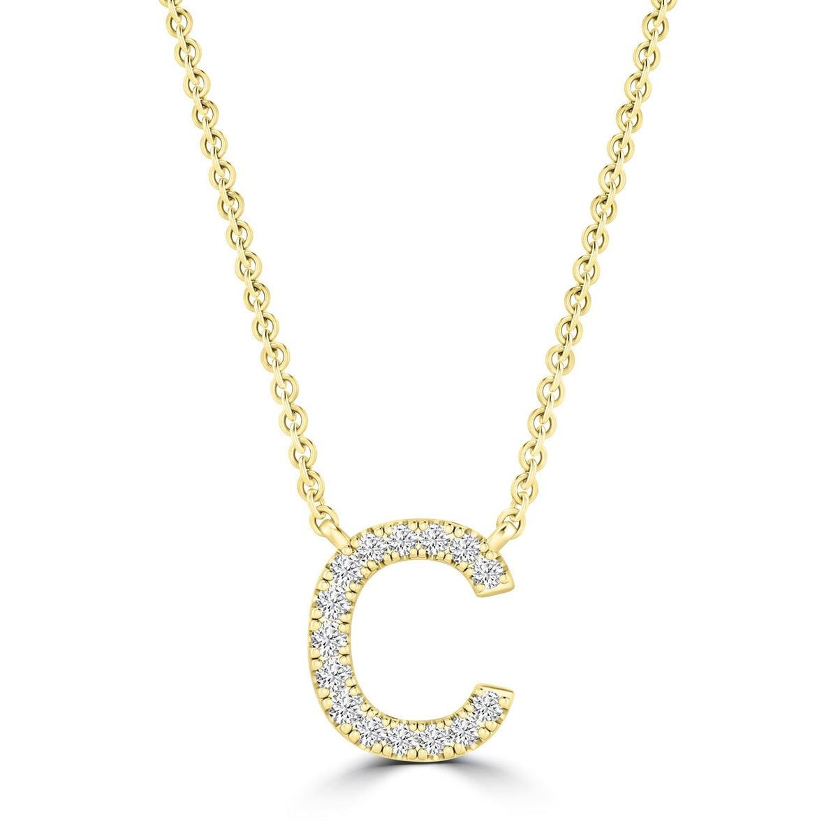 9ct Yellow Gold Diamond Initial 'C' Necklace