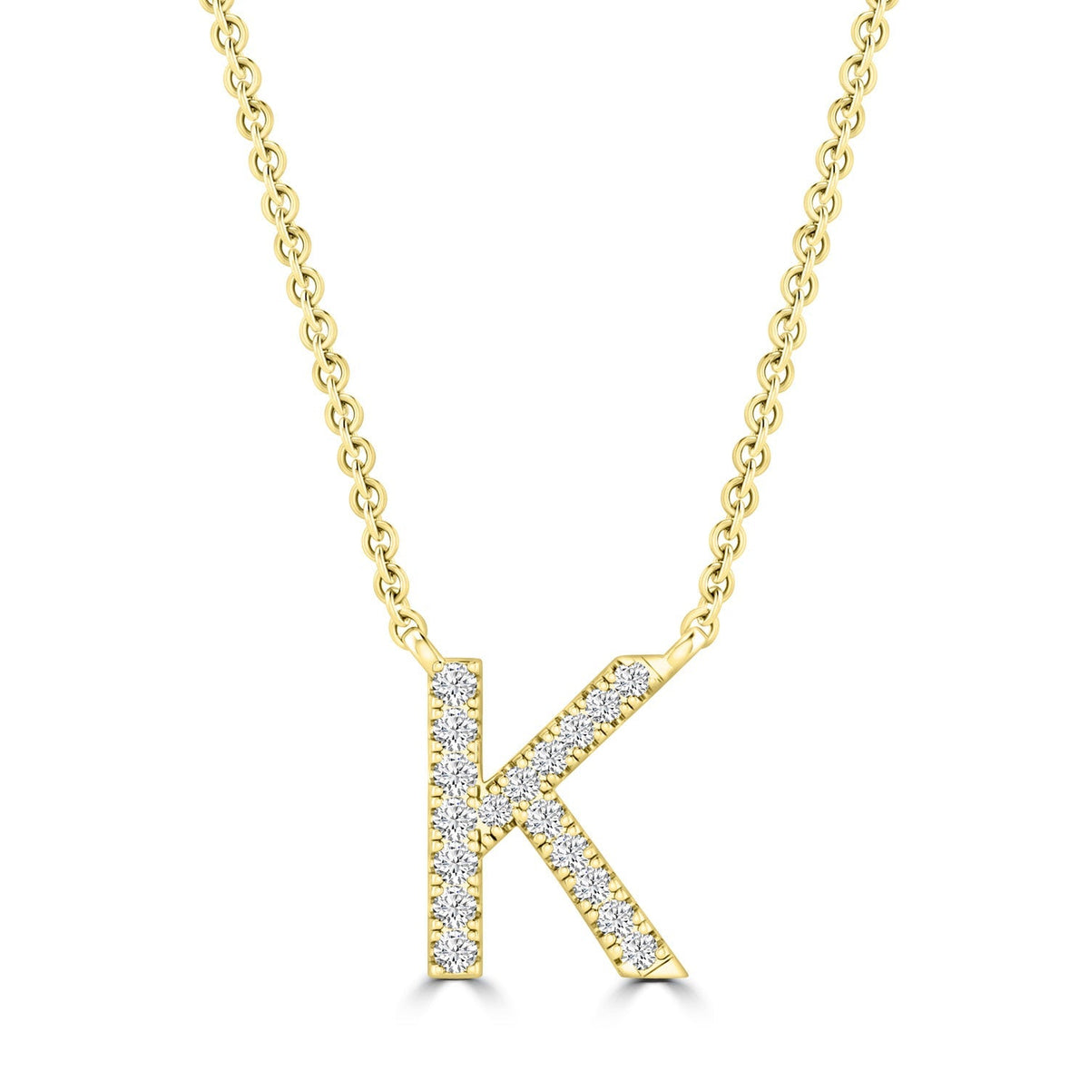 9ct Yellow Gold Diamond Initial 'K' Necklace