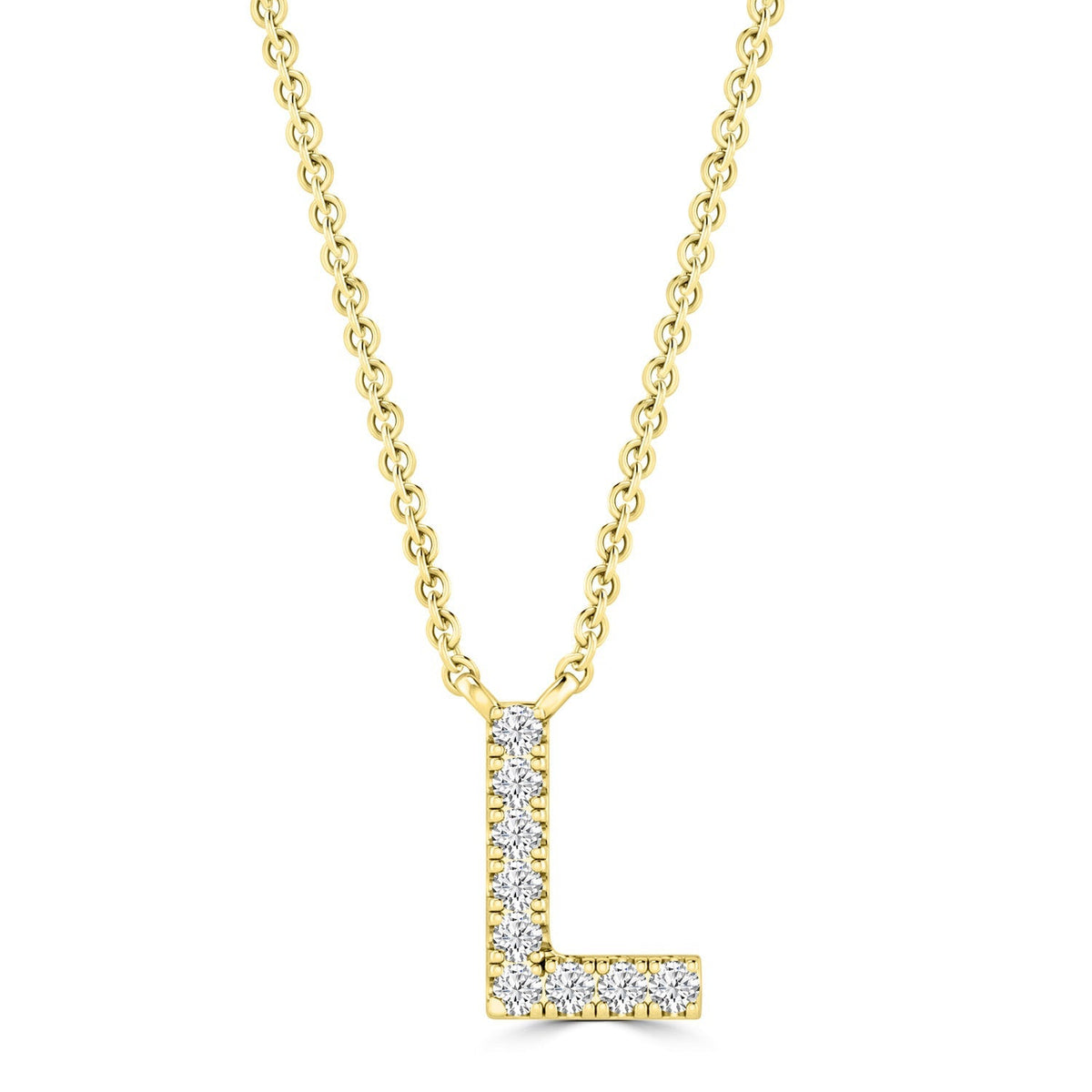 9ct Yellow Gold Diamond Initial 'L' Necklace