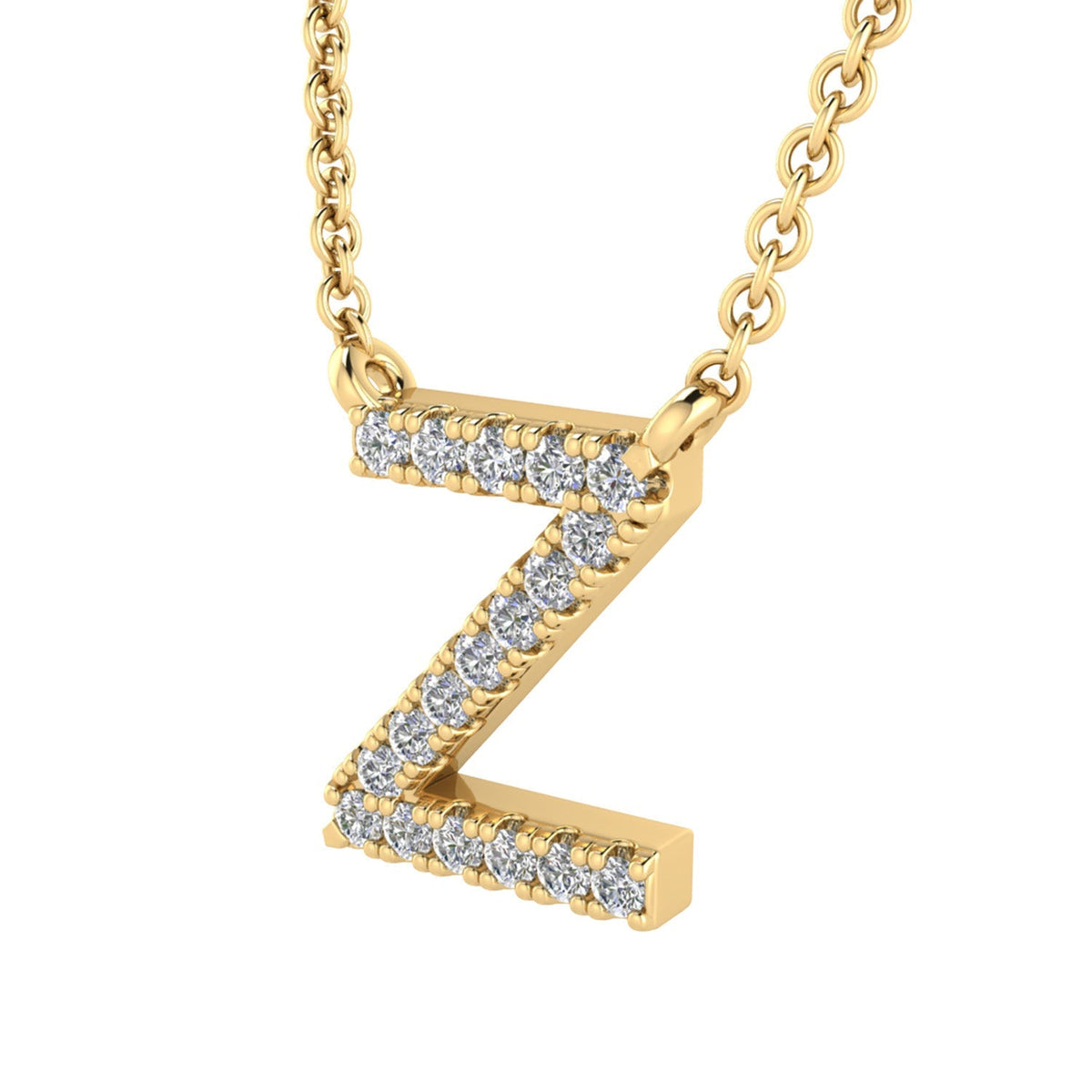 9ct Yellow Gold Diamond Initial 'Z' Necklace