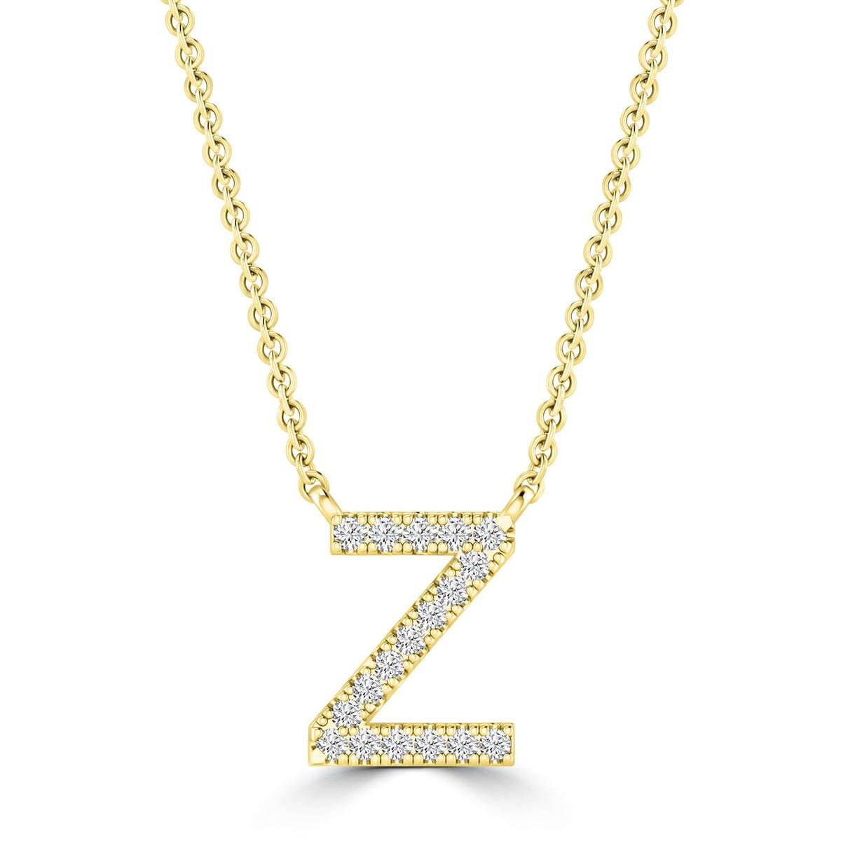 9ct Yellow Gold Diamond Initial 'Z' Necklace