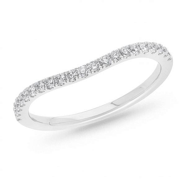 Round brilliant diamond curve wedding ring