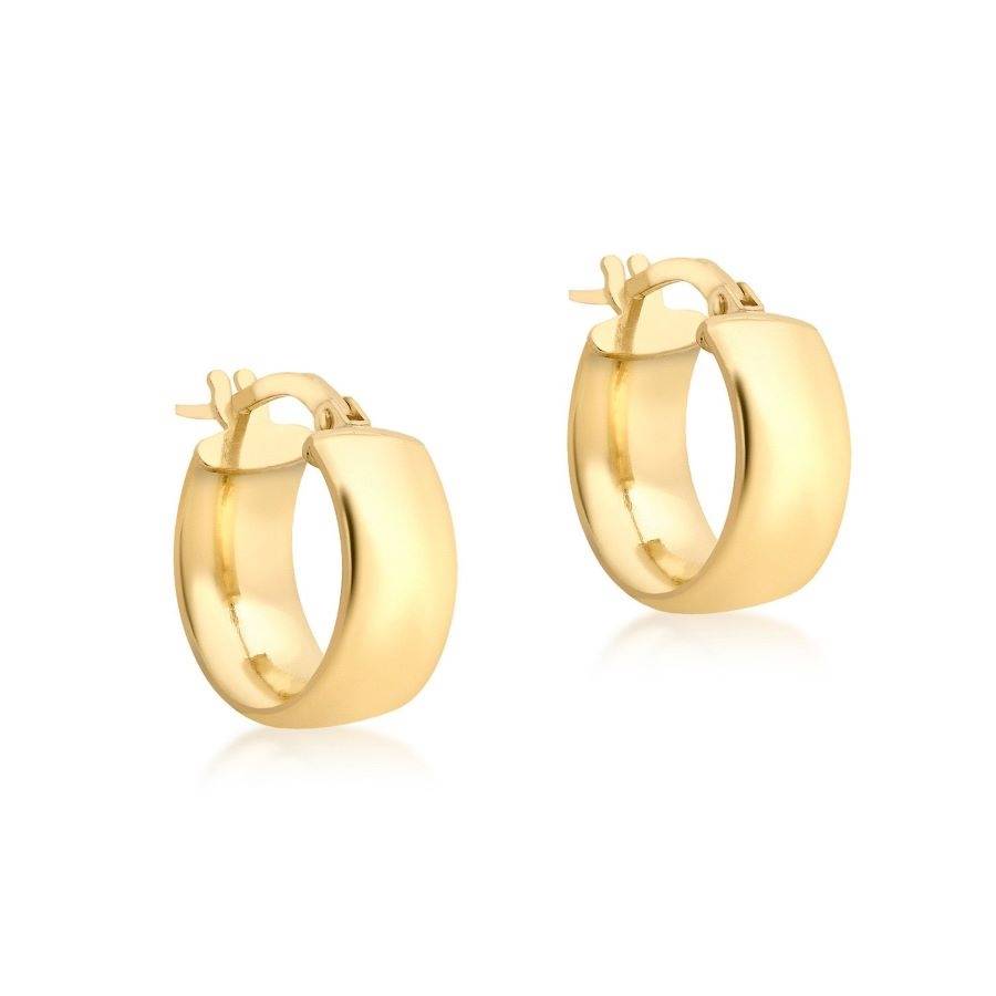 9ct Wide hoop gold earrings