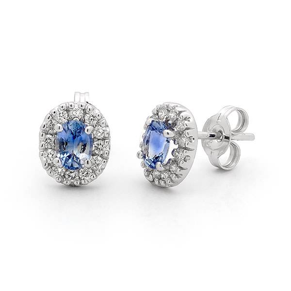 Ceylon sapphire and diamond earrings