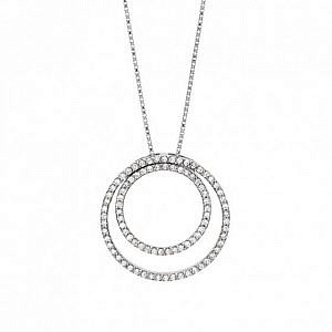 Diamond double circle pendant