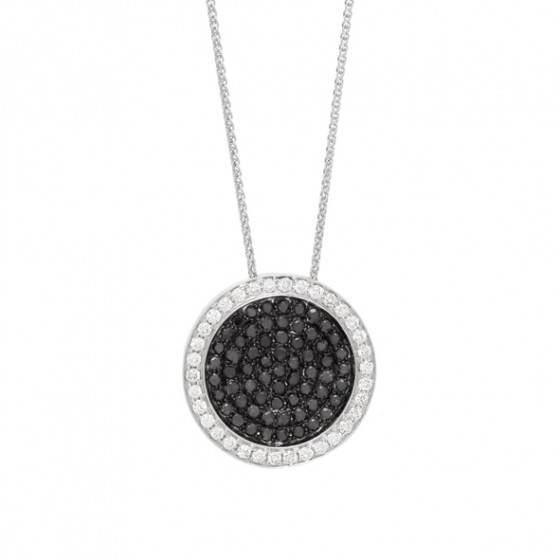 Black & white diamond pave set pendant
