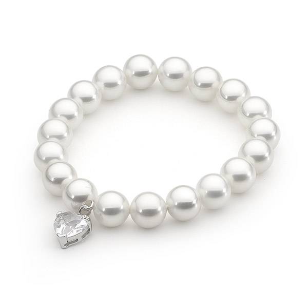 Ellani shell pearl & cubic zirconia bracelet