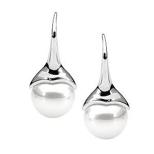Ellani white shell pearl drop earrings