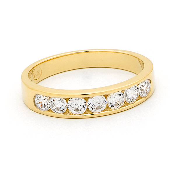 Brilliant cut diamond channel set wedding ring