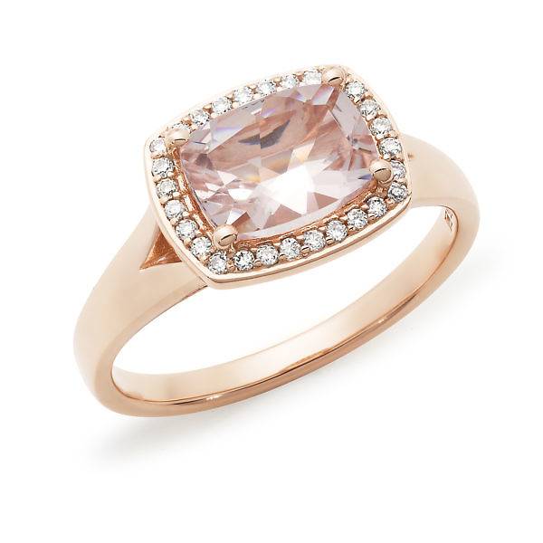 Morganite & diamond dress ring