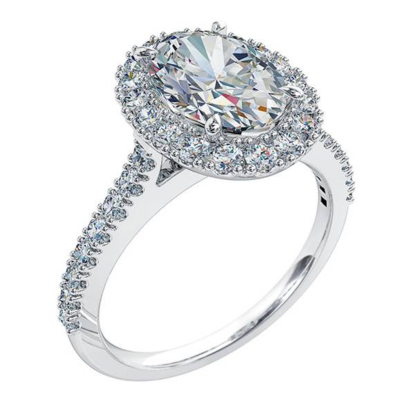Mazzone oval cut diamond halo ring