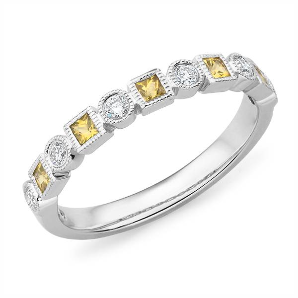 Mazzone yellow sapphire & diamond wedding ring