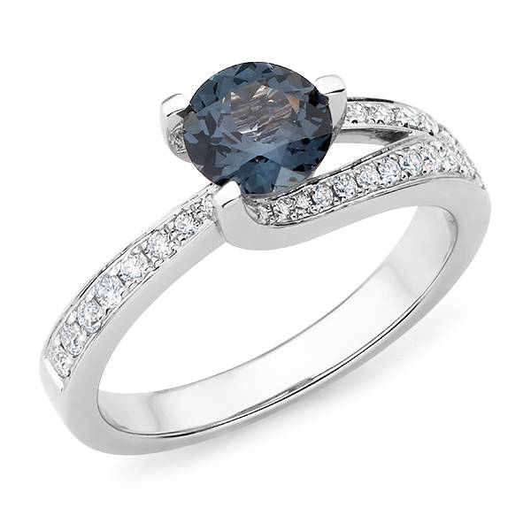 Mazzone blue spinel & diamond twist band ring
