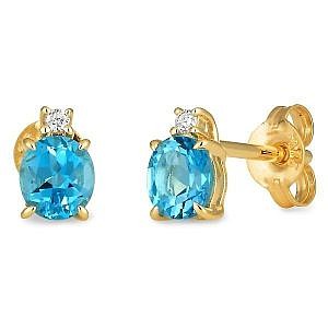 Blue topaz & diamond stud earrings- Andrew Mazzone