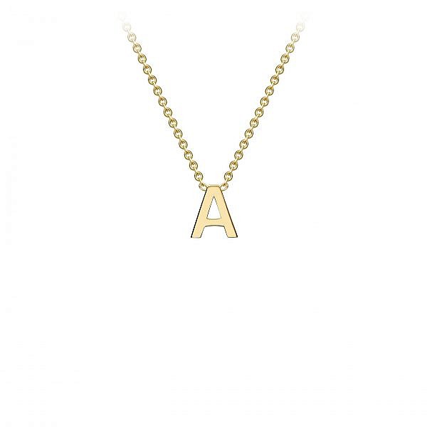 Petite gold initial with chain