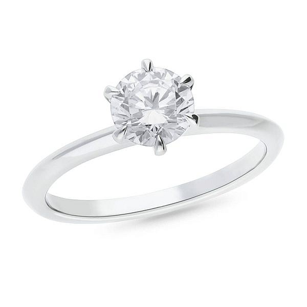 Round brilliant lab growndiamond 6 claw fine engagement ring
