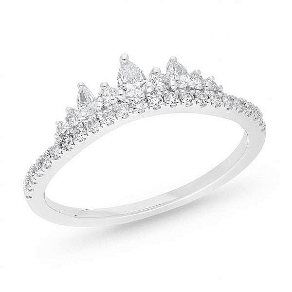 Pear Diamond Tiara Wedding Ring Andrew Mazzone