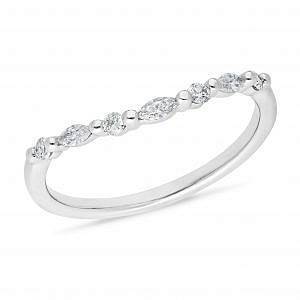Mazzone marquise & round diamond wedding ring