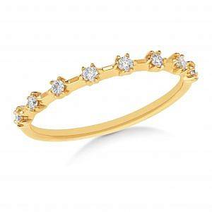 Andrew Mazzone four claw yellow gold wedding ring