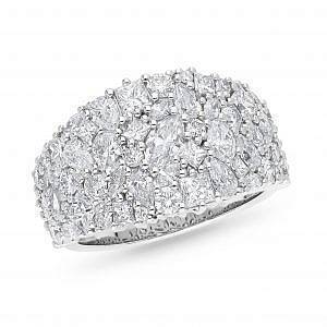 Marquise, oval and round diamond fancy ring