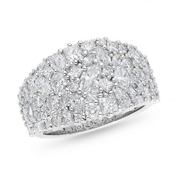 Marquise, oval and round diamond fancy ring
