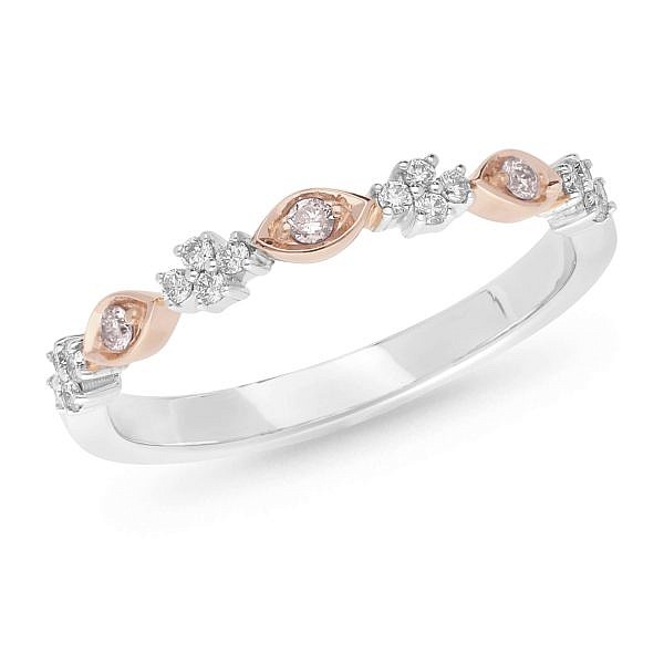 Pink & White diamond two tone wedding ring - Andrew Mazzone