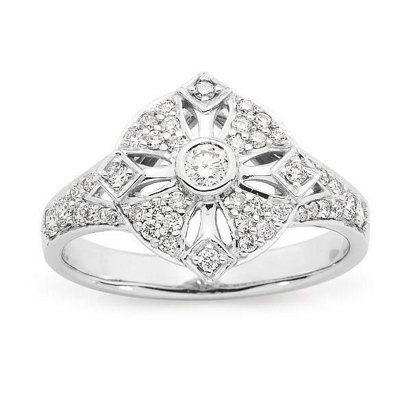 Diamond art deco style dress ring